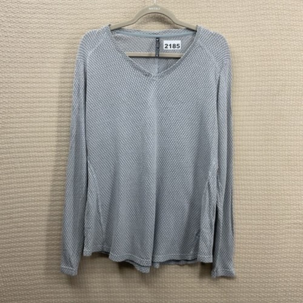Kuhl Lyrik Silver/Gray Textured Knit V-Neck Sweater Women XL‎ China
